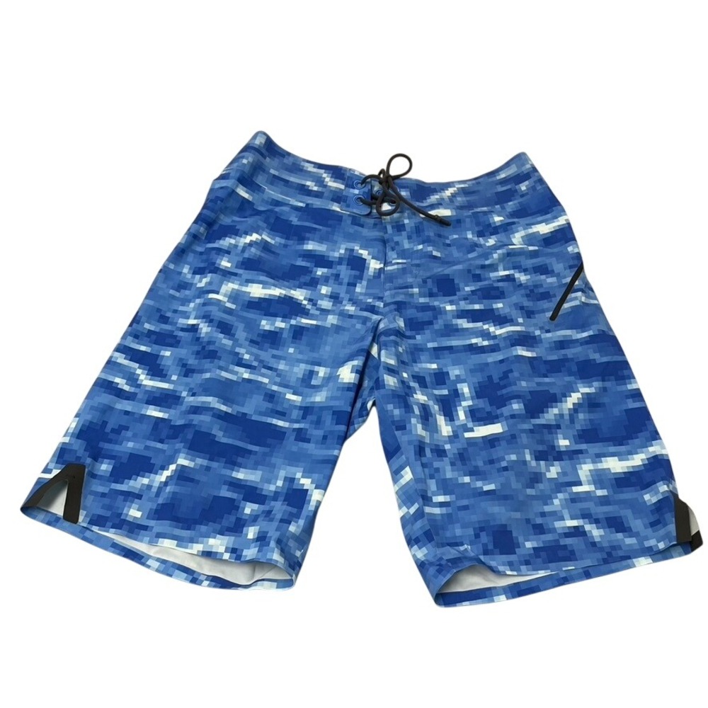 Lululemon Board Shorts Mens 32 Blue Digital Camo Swim Trunks Pixel Print